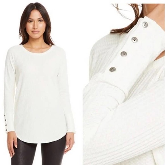 Chaser Tops - Chaser White Thermal Waffle Top | Small